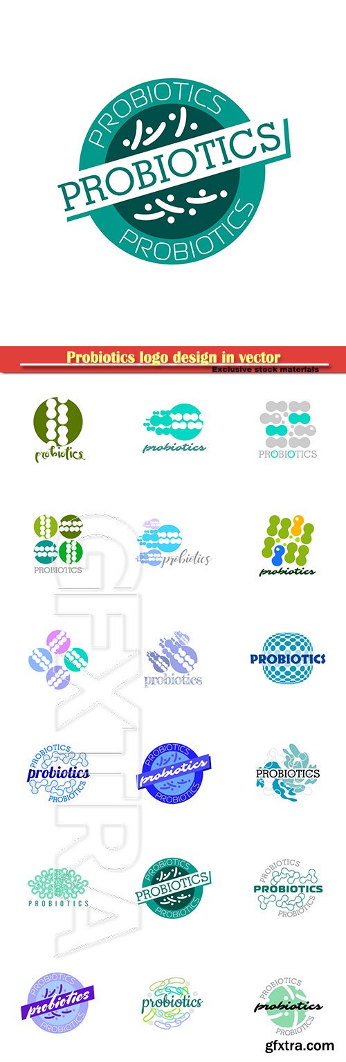 Probiotics logo design in vector illustration