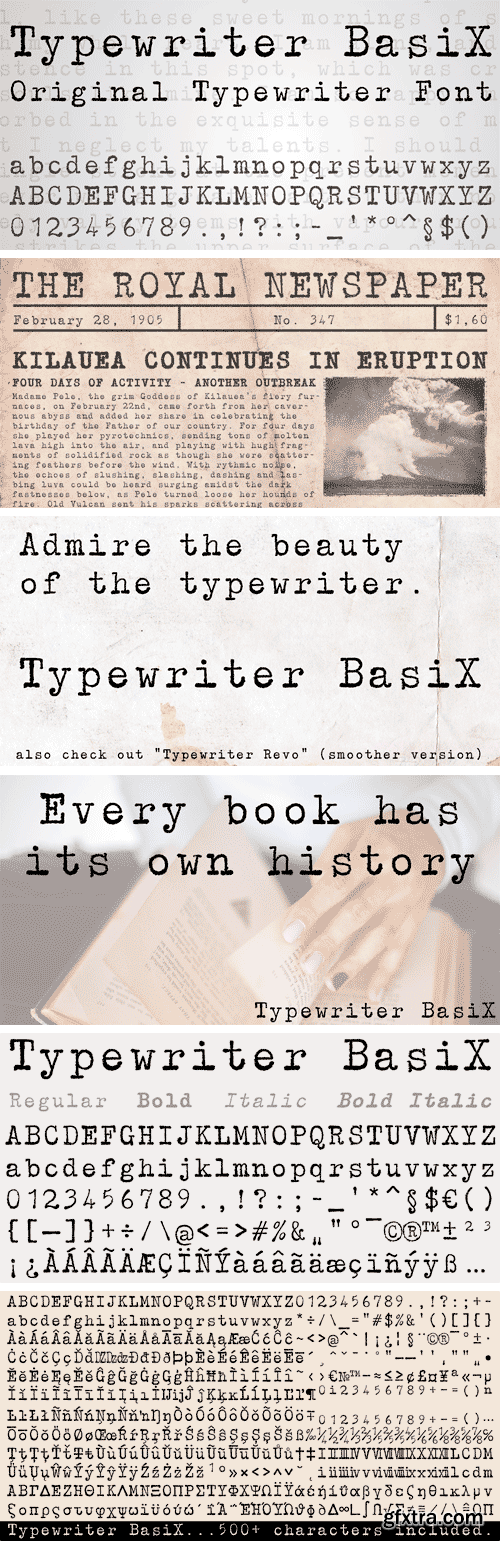 Typewriter BasiX Font Family