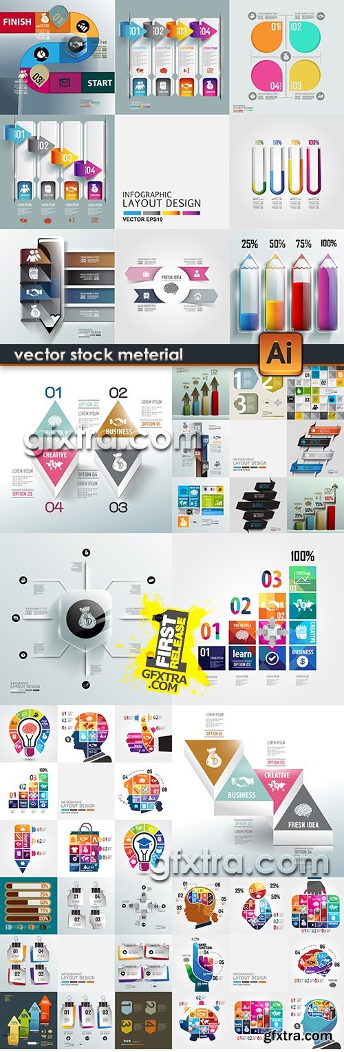 Business infographics elements modern collection 6