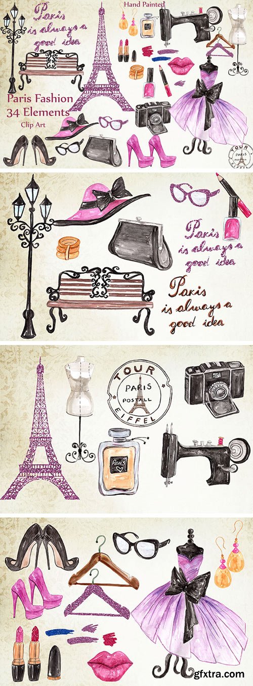 Designbundles - Paris Fashion Clipart 23377