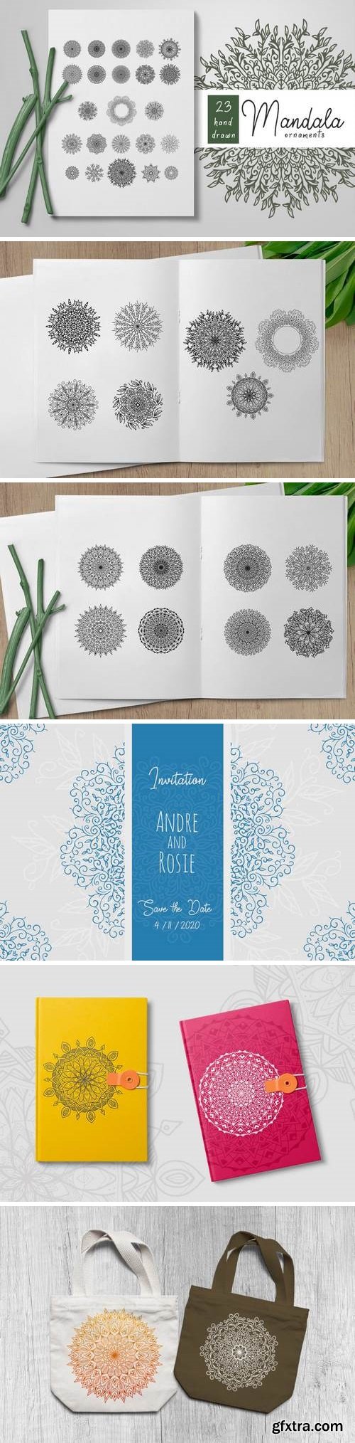 DesignBundles - Hand Drawn Mandala Ornaments 12340