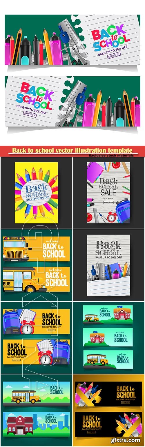 Back to school vector illustration template # 4