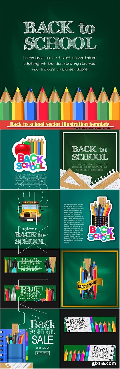 Back to school vector illustration template # 5