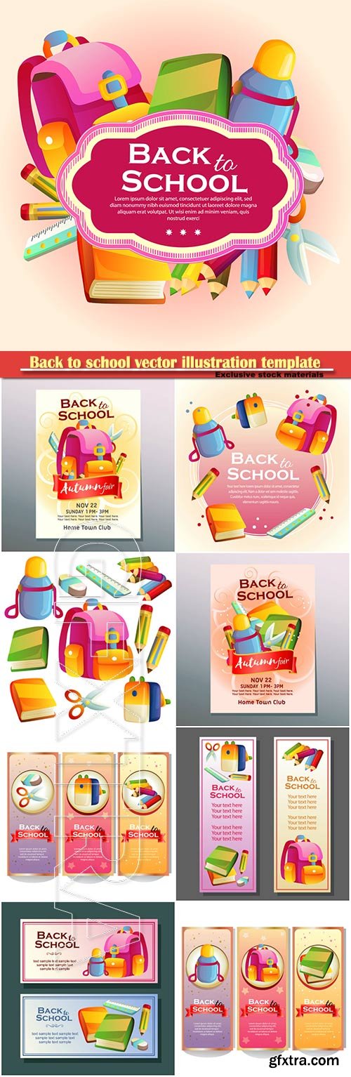 Back to school vector illustration template # 6