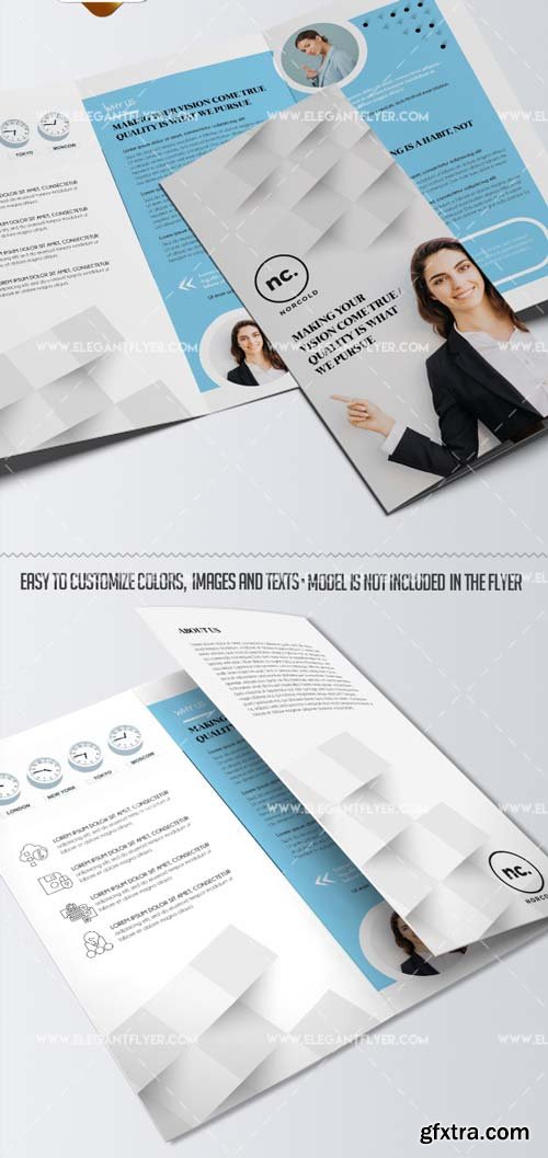 Business V40 2018 Tri-Fold Brochure PSD Template