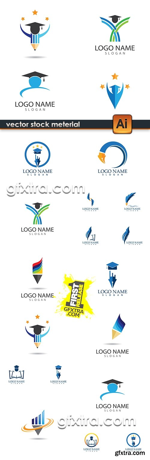 Education logo design school symbols and elements