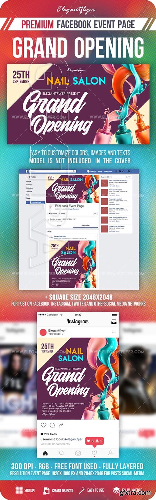 Grand Opening – Facebook Event + Instagram template