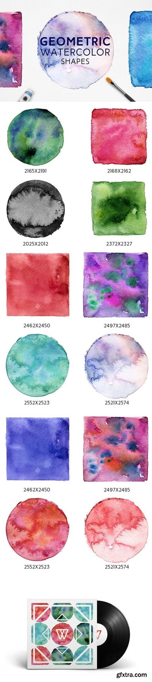 Geometric Watercolor Shapes