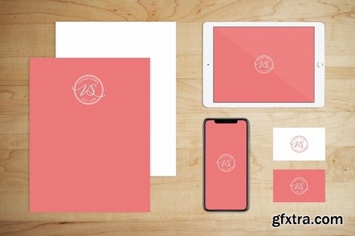 Stationery Brand Paper and Tech Mock Up