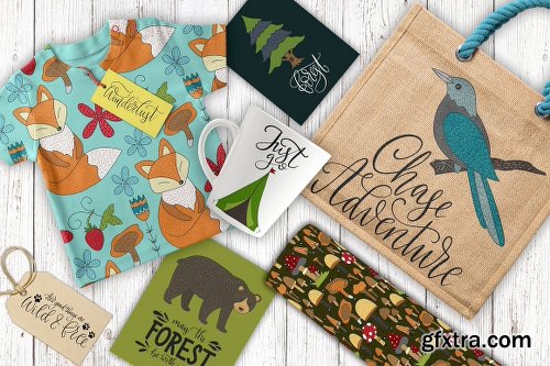 CreativeMarket Woodland Tales Big Graphic Set 2492218