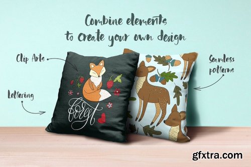 CreativeMarket Woodland Tales Big Graphic Set 2492218