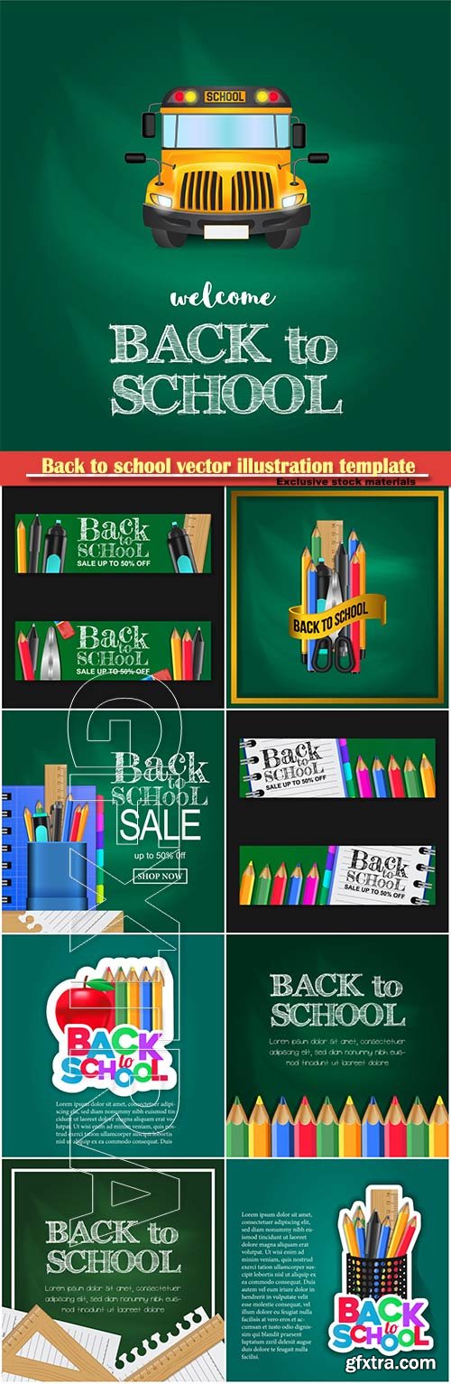 Back to school vector illustration template # 13