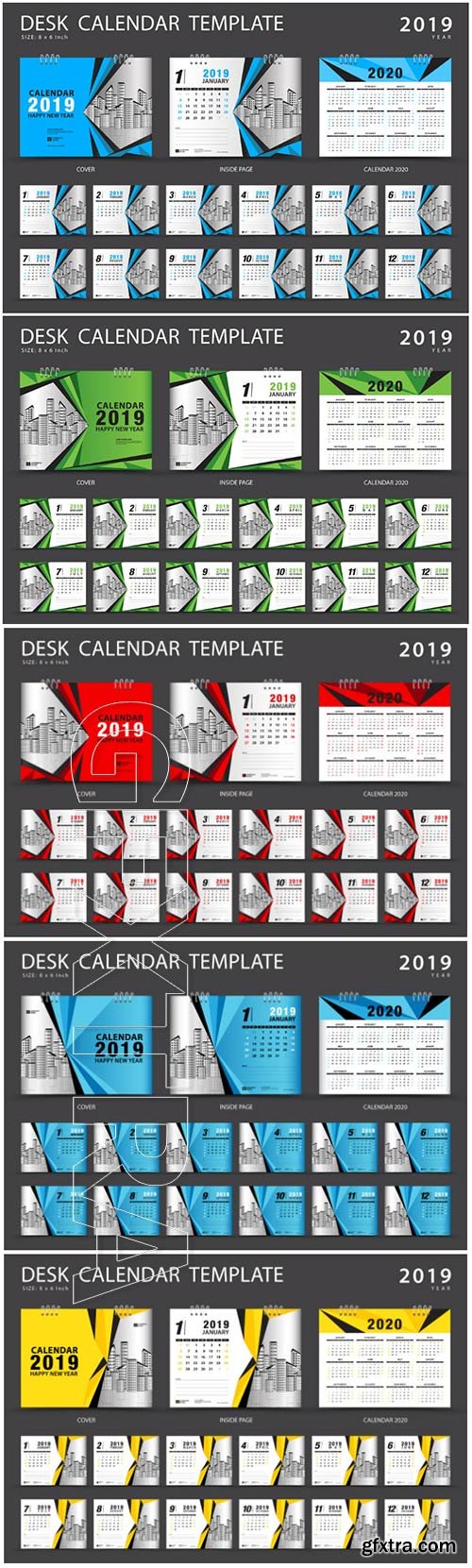 Desk calendar 2019 template creative vector design