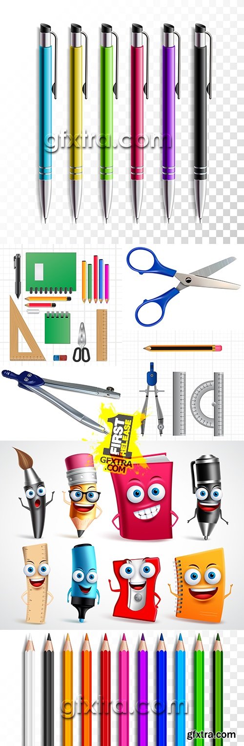 Back to school vector collection illustrations 11