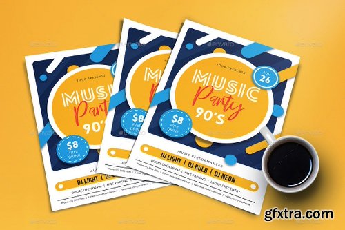 Graphicriver Music Party 90s Flyers 22432464