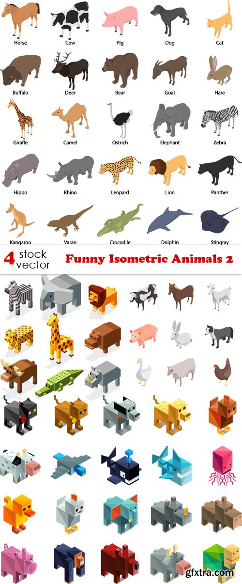 Vectors - Funny Isometric Animals 2