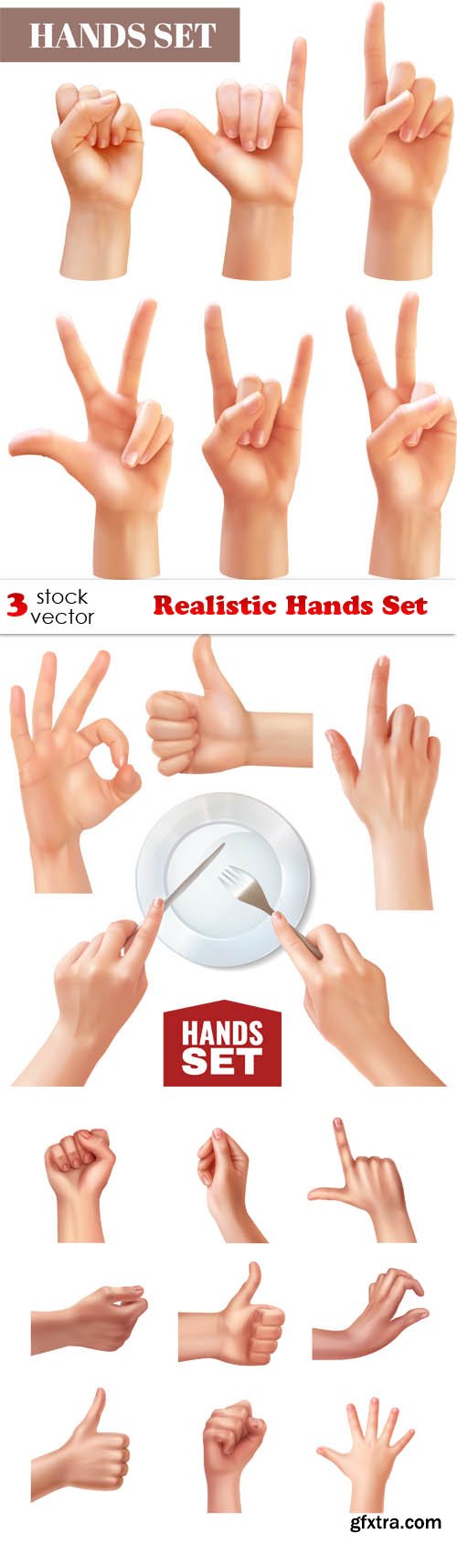 Vectors - Realistic Hands Set