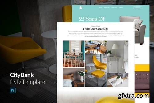 Interior Portfolio One Page PSD Template