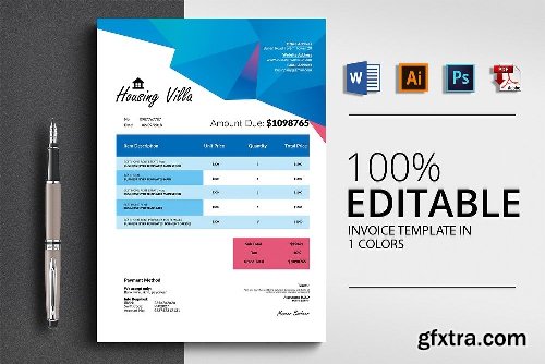 CreativeMarket 10 Invoice Bundle 2483389