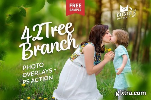 CreativeMarket 42 Green Tree Branch Photo Overlays 2546647