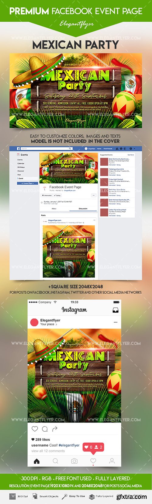 Mexican Party – Facebook Event + Instagram template