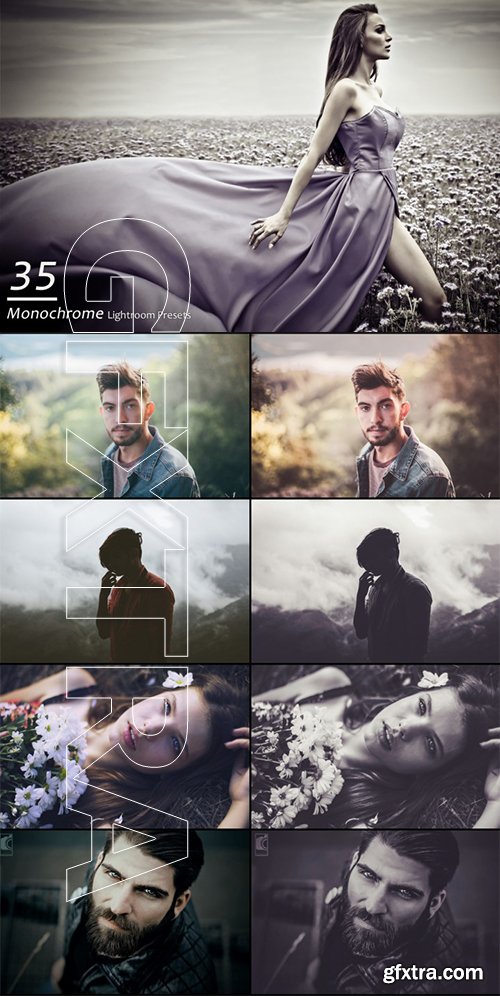 35 Monochrome Portrait Lightroom Presets