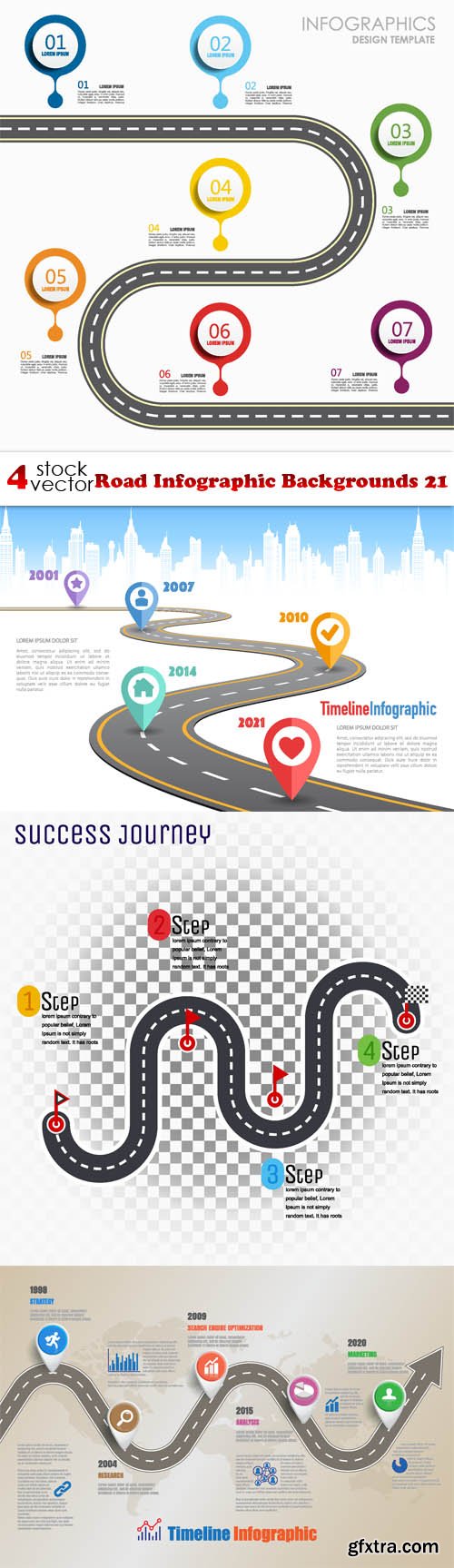 Vectors - Road Infographic Backgrounds 21