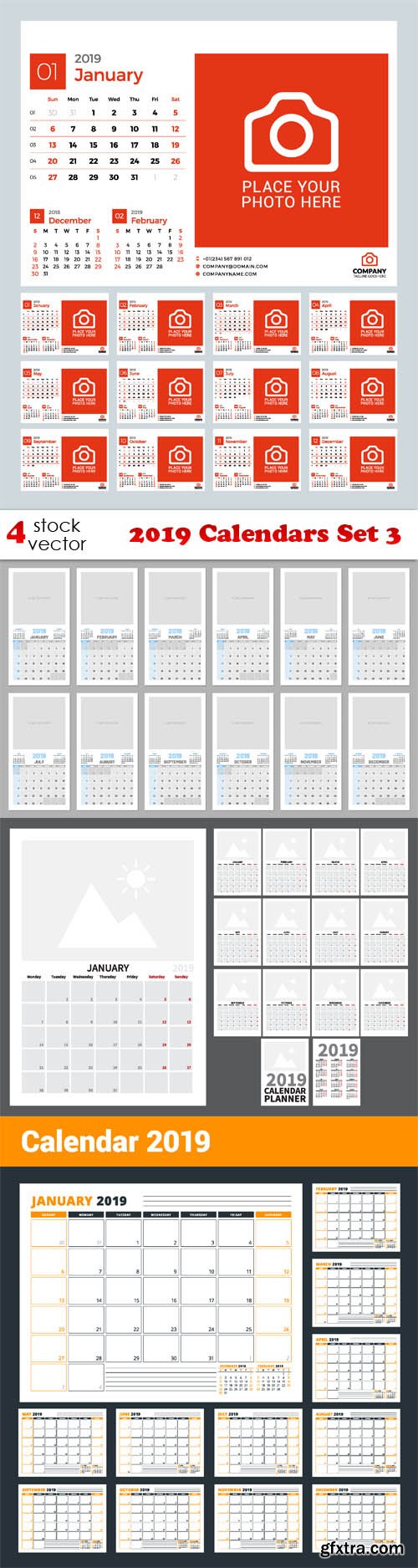 Vectors - 2019 Calendars Set 3