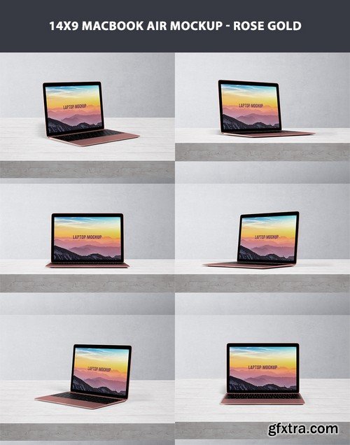 14x9 MacBook Air Mockup - Rose Gold