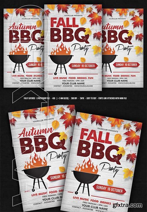 CreativeMarket - Fall Autumn BBQ Flyer 2842121