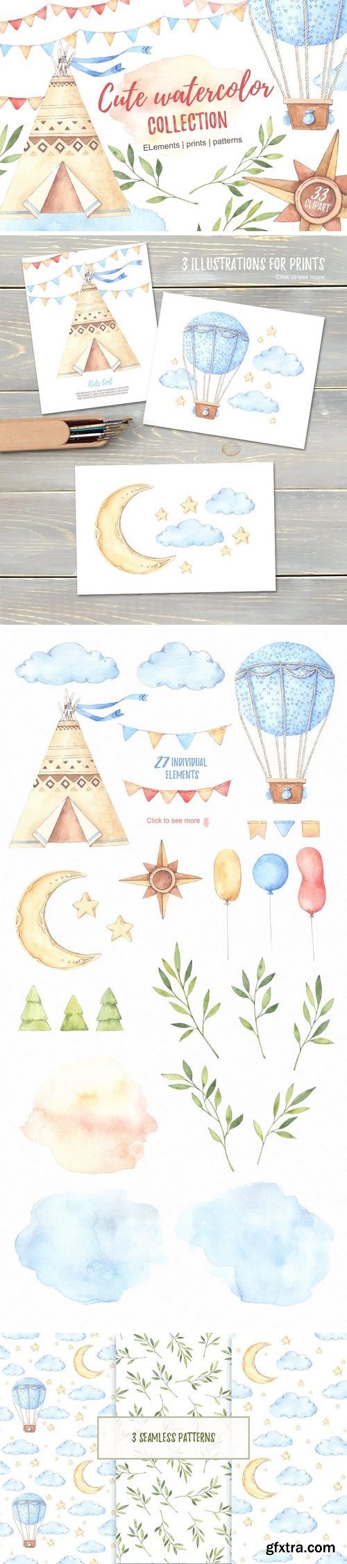 CM - Children\'s watercolor clip art 1503843