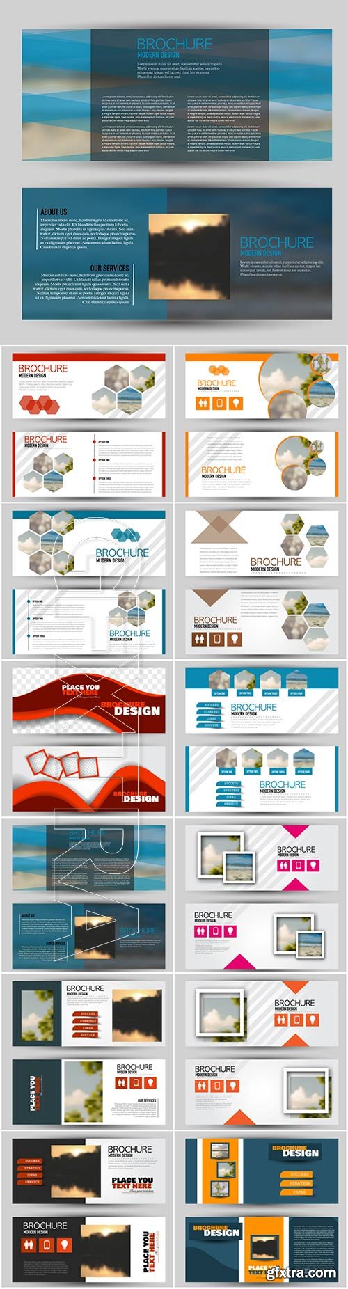 Set of banners for web and advertisement print out, vector horizontal flyer handout design # 4