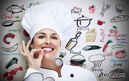 Girl woman chef cooking food in kitchen 25 HQ Jpeg