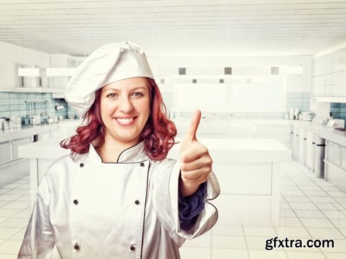 Girl woman chef cooking food in kitchen 25 HQ Jpeg