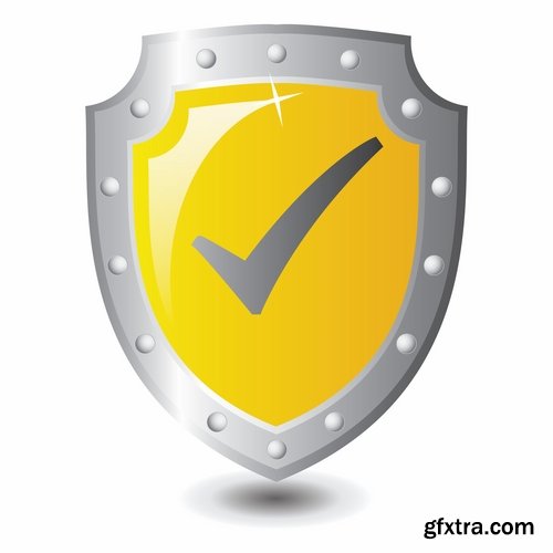 Shield logo icon web design element site 25 EPS