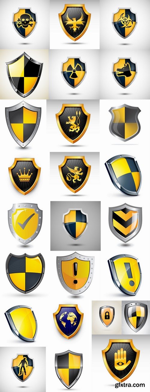 Shield logo icon web design element site 25 EPS