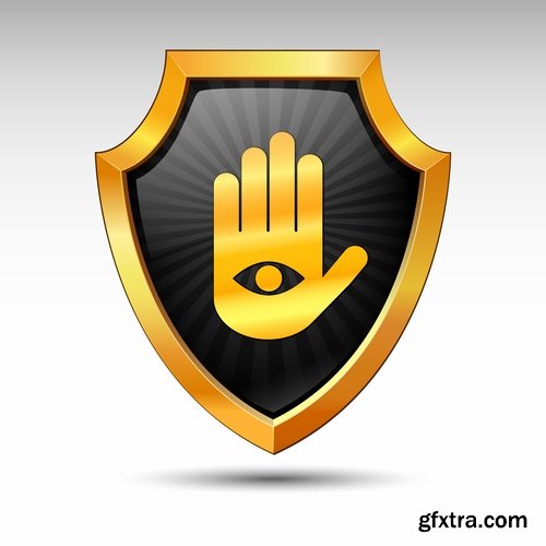 Shield logo icon web design element site 25 EPS