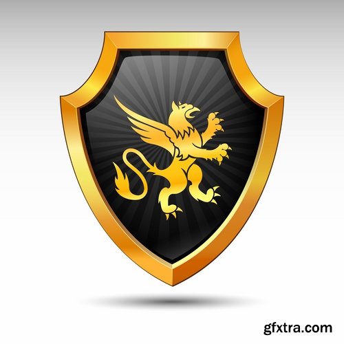 Shield logo icon web design element site 25 EPS