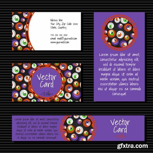 Corporate business card sticker template flyer banner 2-25 EPS