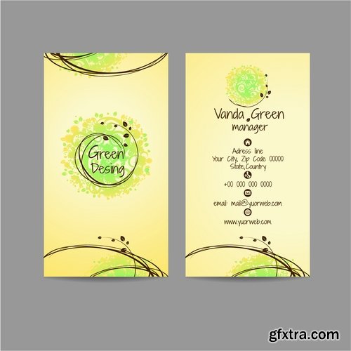 Corporate business card sticker template flyer banner 2-25 EPS