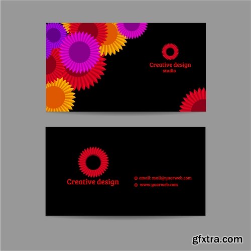 Corporate business card sticker template flyer banner 2-25 EPS