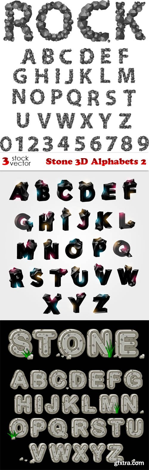 Vectors - Stone 3D Alphabets 2