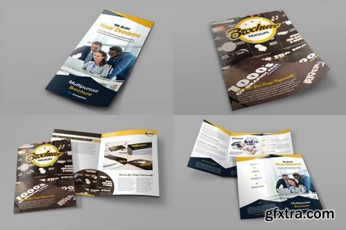 Bifold and Trifold Brochure Mockups