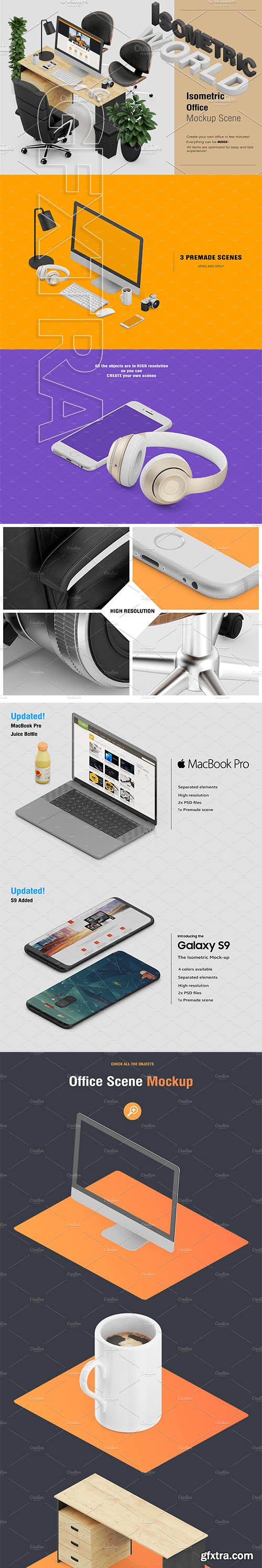 CreativeMarket - Isometric Office Scene Mock-up