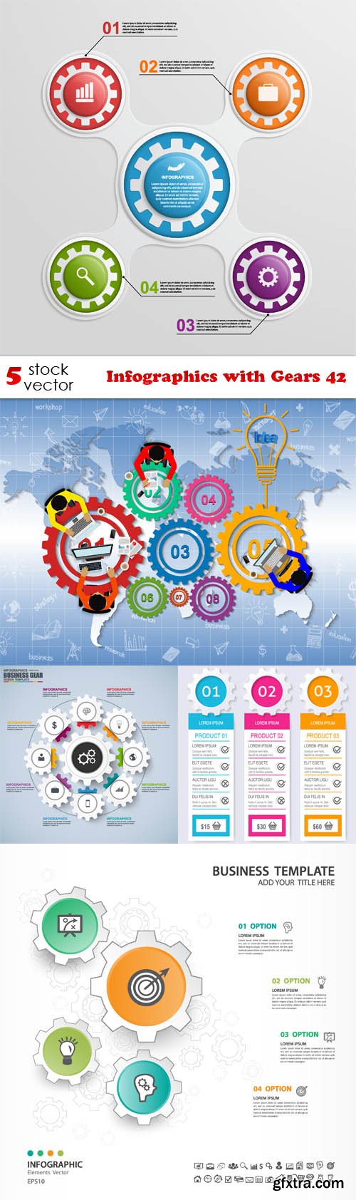 Vectors - Infographics with Gears 42