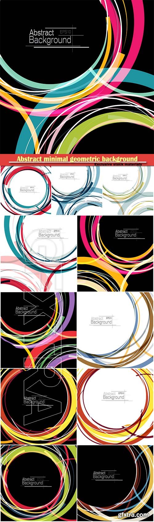 Abstract minimal geometric round circle shapes design background