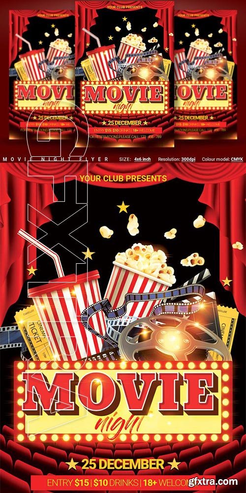 CreativeMarket - Movie Night Flyer 2851921