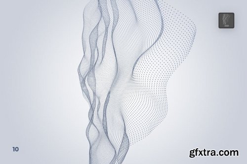 Digital Wavy Particles Photoshop Brushes