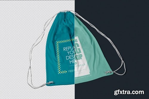 5 Drawstring Bag Mockups