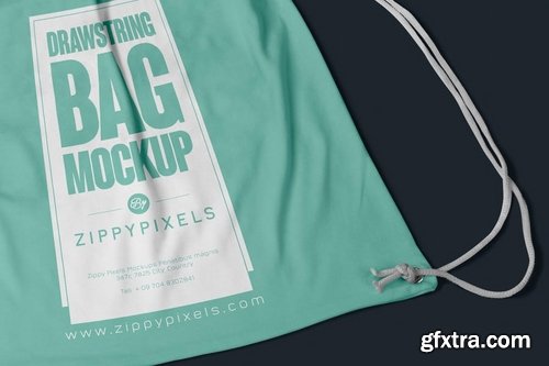 5 Drawstring Bag Mockups